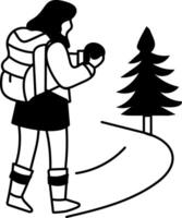 Tourist character icon in hand drawn style vector