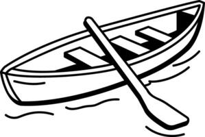 Canoe icon in hand drawn style vector
