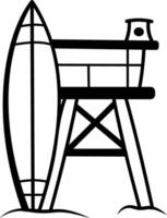 Beach tower icon in hand drawn style vector