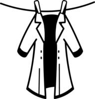 Hanging raincoat icon in doodle style vector