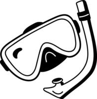 Scuba mask icon in hand drawn style vector