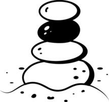 Pebbles tower icon in doodle style vector