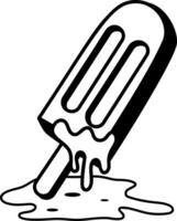 Melting popsicle icon in hand drawn style vector