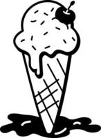 Ice cone icon in hand drawn style vector