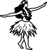 A hand drawn icon of hula dancer vector