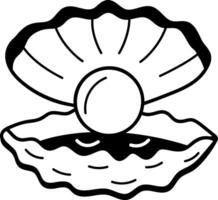 Pearl shell icon in drawing style vector