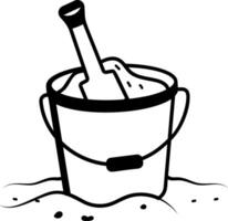 Sand bucket icon in hand drawn style vector