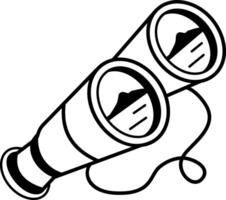 A hand drawn icon of binoculars vector