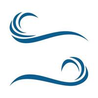 Set Curl Blue Waves Swoosh Logo Template Illustration Design. EPS 10. vector