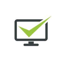 Screen Computer Check Mark Logo Template Illustration Design. EPS 10. vector