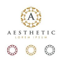 Set Abstract Frame Flower Logo Template Illustration Design. EPS 10. vector