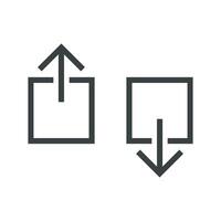 Black Lines Download and Upload Arrow Icon Logo Template Illustration Design. EPS 10. vector