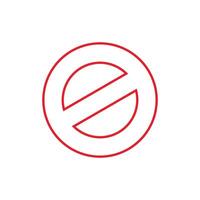 Circle Line No, Forbidden Sign Logo Template Illustration Design. EPS 10. vector