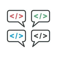 Set Speech Bubble Coding Icon Logo Template Illustration Design. EPS 10. vector