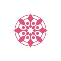 Pink Circle Star Decoration Logo Template Illustration Design. EPS 10. vector