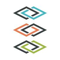 Set Colorful Connected Diamond Line Logo Template Illustration Design. EPS 10. vector