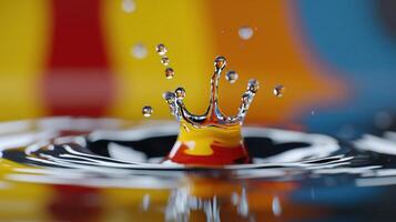 A splash of water with a crown on top of it photo