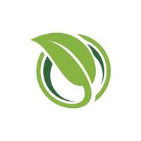 Natural Green Leaf in Circle Logo Template Illustration Design. EPS 10. vector