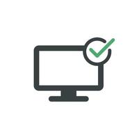 Check Mark Desktop Screen, Monitor, Computer Icon Logo Template Illustration Design. EPS 10. vector