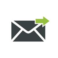 Green Forward Arrow Envelope Email Icon Logo Template Illustration Design. EPS 10. vector