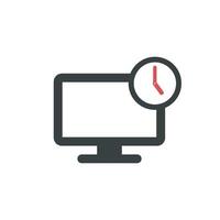Time Desktop Screen, Monitor, Computer Icon Logo Template Illustration Design. EPS 10. vector