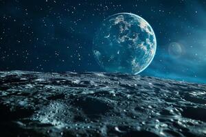 An image of the moon and the earth photo