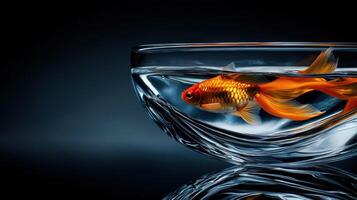 Goldfish in a glass bowl photo
