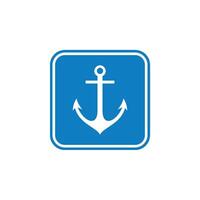 Square Anchor Icon Template - Harbor Illustration Design. EPS 10. vector