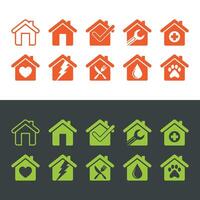 Set Home, House, Architecture, Building Icon Logo Template Illustration Design. EPS 10. vector