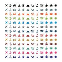 Set Colorful Travel Icon Set Template Illustration Design. EPS 10. vector