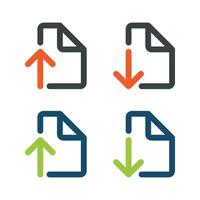 set Download and Upload Document Icon Template Illustration Design. EPS 10. vector