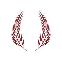 Red Wreath Feather Crest Logo Template Illustration Design. EPS 10. vector