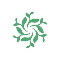 Abstract Decorative Green Flower Logo Template Illustration Design. EPS 10. vector