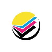 Circle Colorful Stack of Paper Logo Template Illustration Design. EPS 10. vector