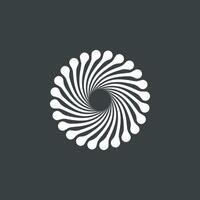 Abstract White Dandelion Flower Circle Logo Template Illustration Design. EPS 10. vector