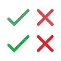 Correct and Wrong Icon Logo Template - Check Mark and Cross Illustration Design. EPS 10. vector