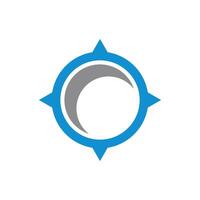 Circle Compass Rose Blue Color Logo Template Illustration Design. EPS 10. vector