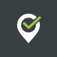 Point Map Icon Logo Template - Check Mark Illustration Design. EPS 10. vector