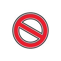 Red Color No, Forbidden Sign Logo Template Illustration Design. EPS 10. vector