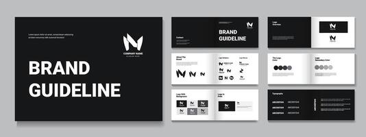 brand guidelines presentation template, logo guideline layout brand guideline design vector