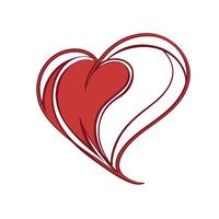Heart, Love, Romance or valentine's day red heart illustration for apps and websites vector