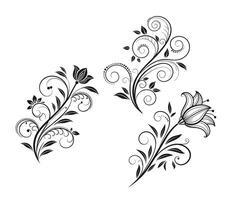the flourish black and white for website design vector