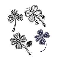 gothic shamrock silhouette white background.eps vector