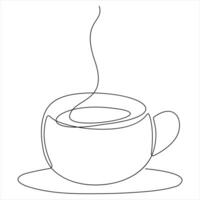 one line cup of coffee or tea Coffee continuous single line art design illustration vector