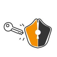a key is being inserted into a shield vector