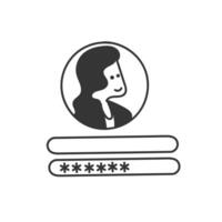 account usename password template in doodle vector
