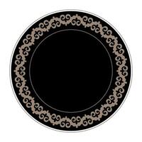 Oriental round frame with decorative pattern. Ethnic pattern of the nomads, Kazakh, Mongols, Kyrgyz. Circle, frame border. For sandblaster, laser cutting, textiles, embroider, ceramics vector