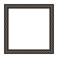 Decorative gold frame for design in Eastern style, place for text. Square gold floral Eastern national pattern frame arabesque. Lace frame for square surfaces, invitations, textiles, embroider, cards vector