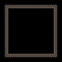 Decorative gold square frame Elegant element for design in Eastern style, place for text. Lace frame for square surfaces, invitations, textiles, embroider, invitations, greeting cards, sandblasting vector