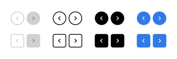 Direction sign. Arrow button symbols. Next and previous buttons. vector